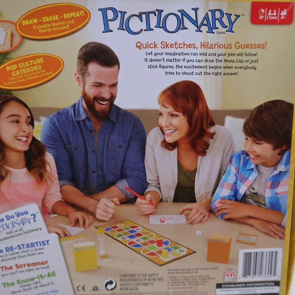 Quelf the Unpredictable Party & Pictionary Board Game Lot‎ of 2 Ages 8+